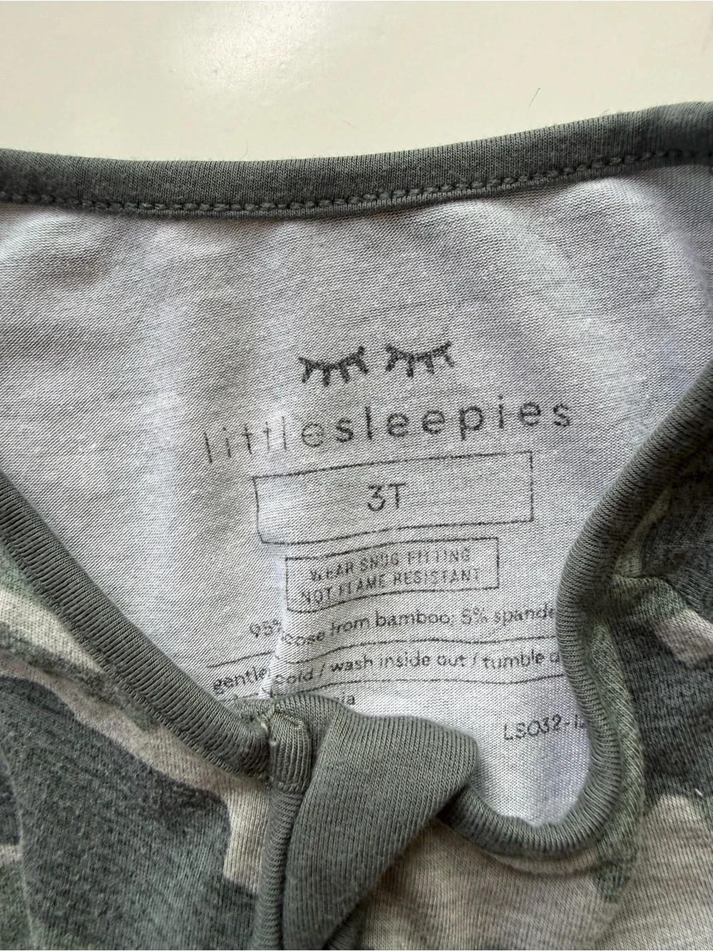 Little Sleepies Vintage Camo Bamboo Viscose Zippy Sleeper 3T